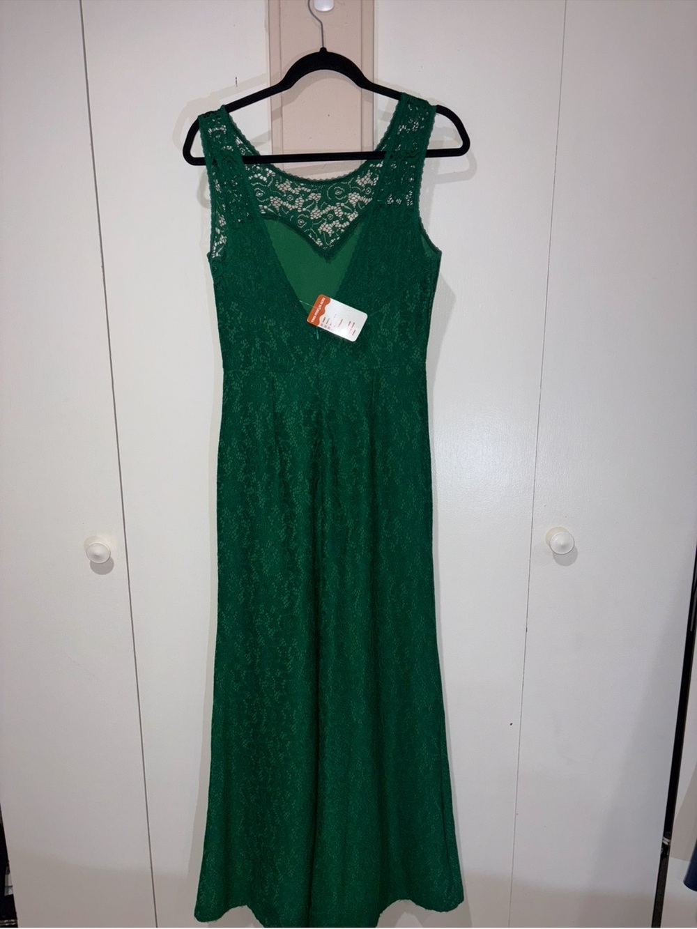 MIUSOL Emerald Green Floral Lace Maxi Dress Size M | Low Back Formal Gown - Picture 5 of 11